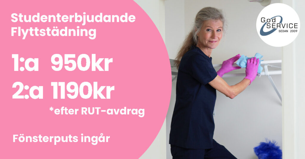 Kvinna från God Service städar ur garderob
